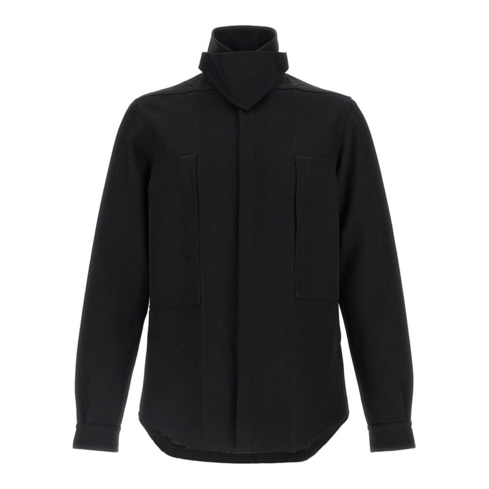Rick Owens Black Cotton Full-Length Men's Jacket